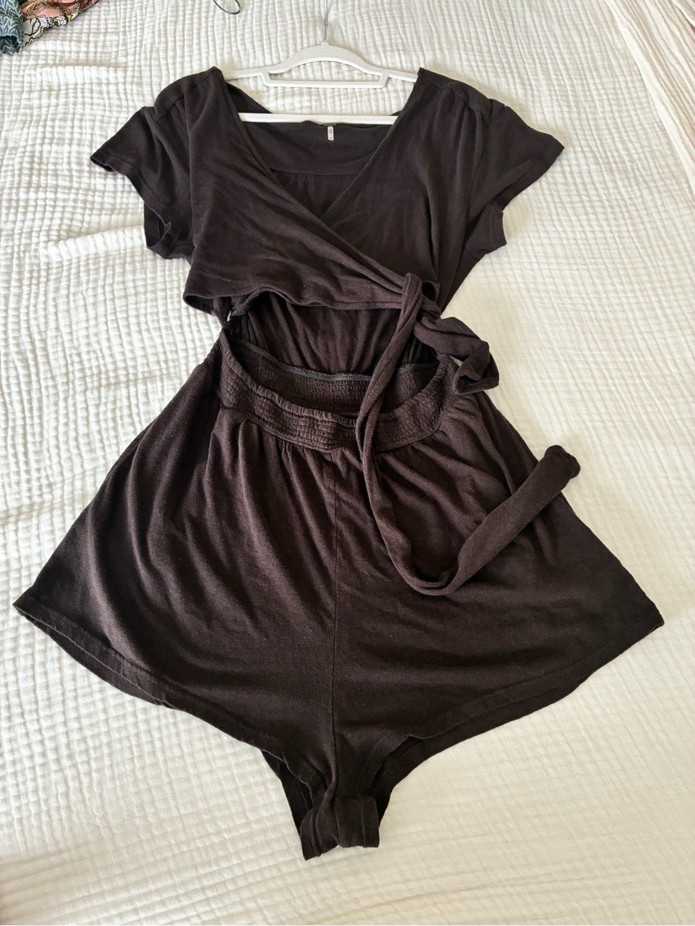 Free People Dark Chocolate Brown Wrap Romper - Picture 5 of 5